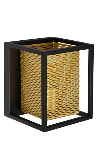 Бра лофт Sansa 21222/01/30 Lucide чёрный матовый золото на 1 лампа, основание чёрное в стиле лофт современный  фото 2